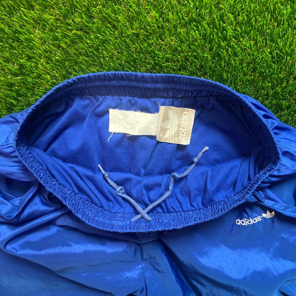 Vintage Adidas Blue Trefoil Leaf Logo Basketball Track Pants Sweat Sz Large - Picture 9 of 16